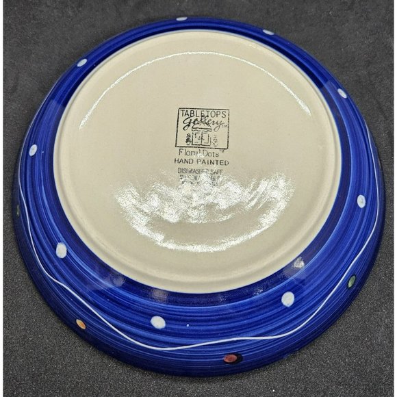 Tabletops Gallery Floral Dots Hand Painted Bowl - Picture 7 of 10